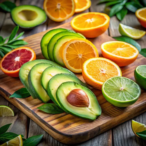 Renkli Avokado ve Turunçgil Salatası